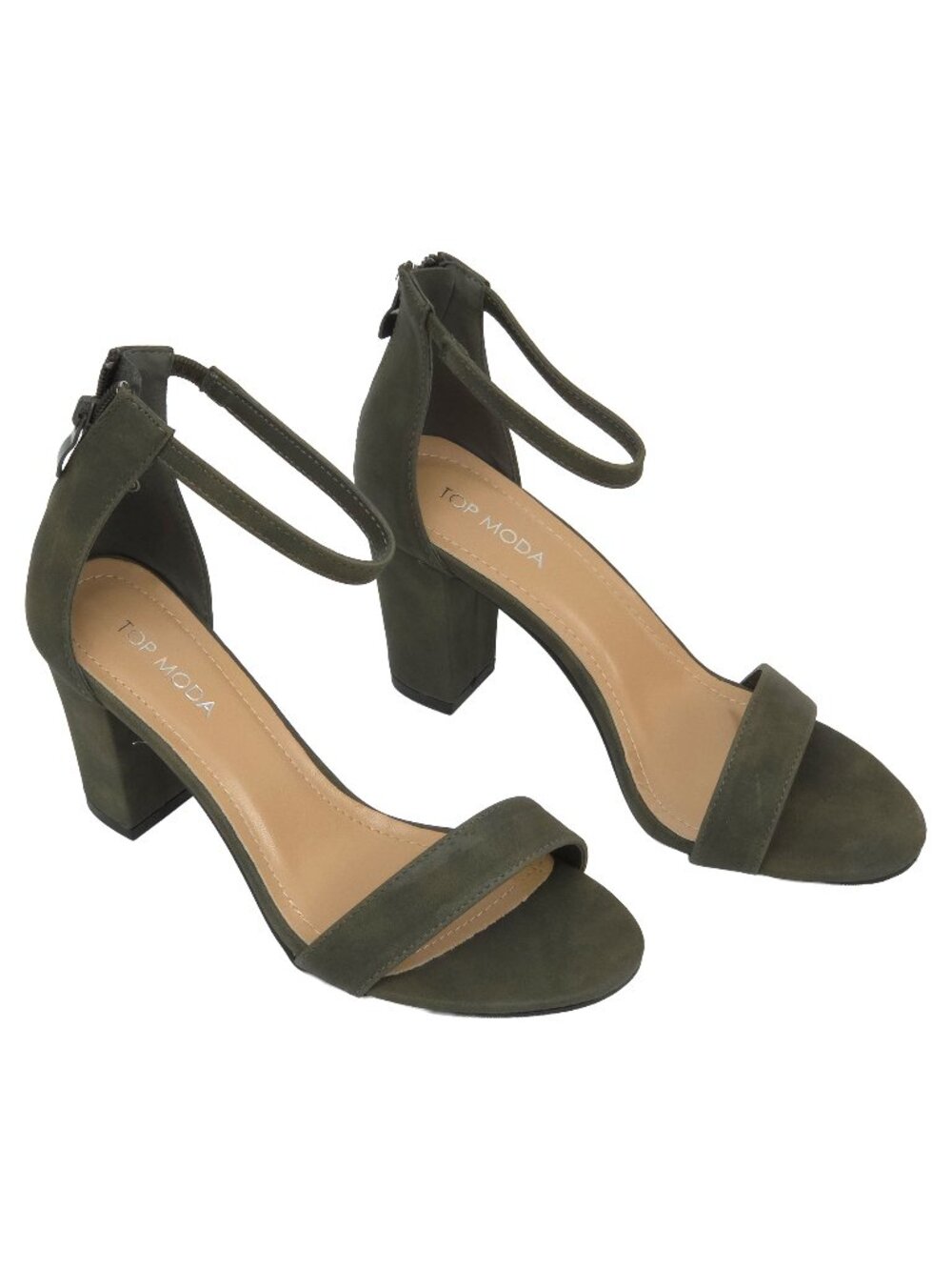 Top Moda ‘Hannah’ Olive Ankle Strap Heels 🌿